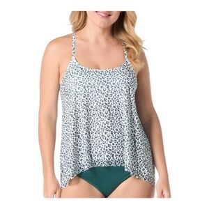 Coco Reef Current Bra Sized Mesh Underwire Tankini in Jasper Cheetah NWT